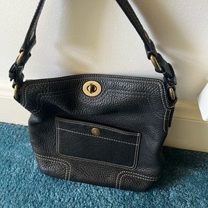 Black coach shoulder purse